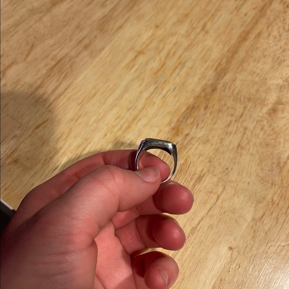 Vintage Silver and Moss Green Ring - Picture 5 of 5